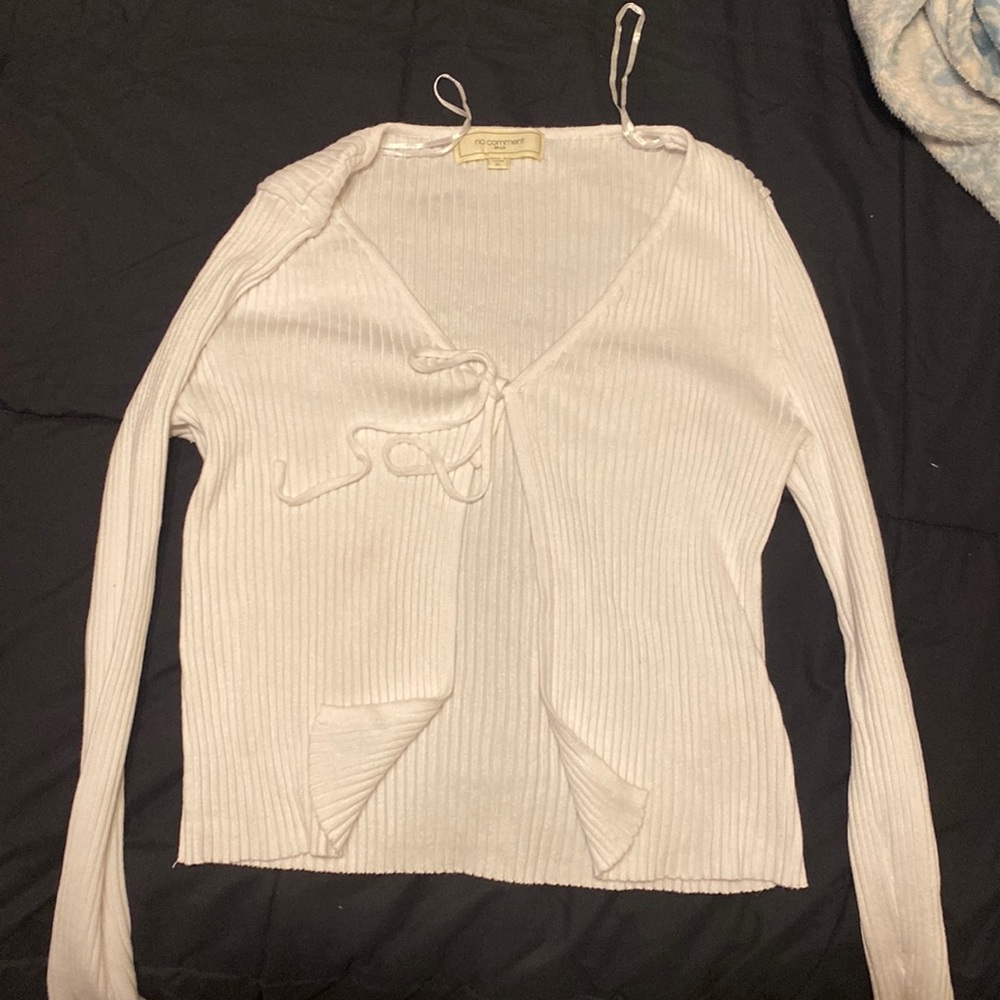 XL white cardigan (front tie)